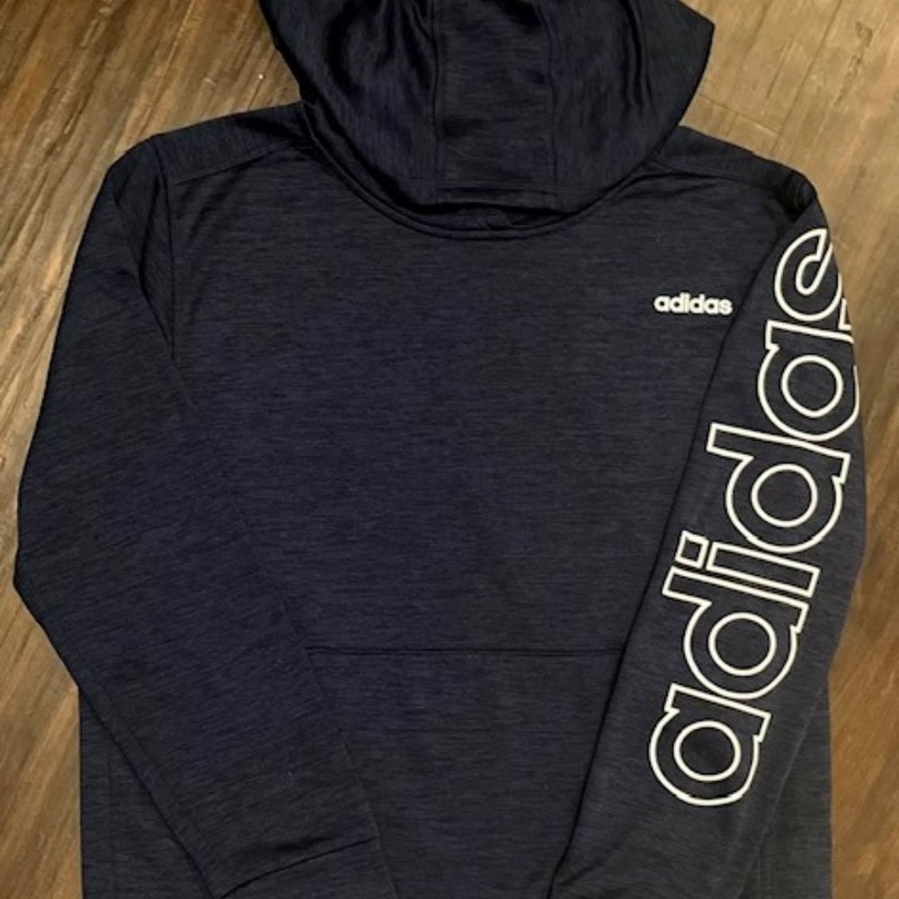 Adidas Navy Blue Boys Teens Sweatshirt Hoodie Pullover Large 14-16